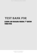 TEST BANK FOR LEADING AND MANAGING NURSING 7TH EDITION YODER-WISE.