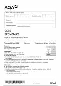 AQA GCSE ECONOMICS Paper 2 How the Economy Works 8136&sol;2 QP Economics G 21May24
