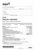 AQA GCSE ENGLISH LANGUAGE Paper 2 Writers&rsquo; viewpoints and perspectives QP 2024
