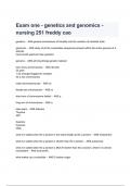 Exam one - genetics and genomics - nursing 251 Freddy Cao Questions and Answers 2024&lpar; A&plus; GRADED 100&percnt; VERIFIED&rpar;&period;
