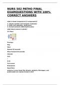 NURS 502 PATHO FINAL EXAMQUESTIONS WITH 100- CORRECT ANSWERS&period;