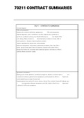 70211 &ndash; CONTRACT SUMMARIES ALL CHAPTERS