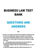 TEST BANK [BSEN] BUSINESS LAW ALL CHAPTERS