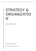 Table for Strategy & organization with bulletpoints per article