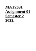 MAT2691 Assignment 01 Semester 2 2022.