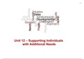 Essay Unit 12 - Supporting Individuals with Additional Needs  