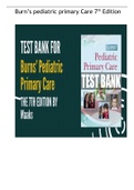 Burns’ Pediatric Primary Care 7th Edition TEST BANK 2022 COMPLETE VERSION 2022