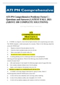ATI RN Comprehensive Predictor Form C | Questions and Answers| LATEST FALL 2021 (ABOVE 180 COMPLETE SOLUTIONS)