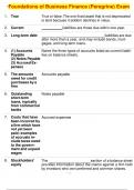 Foundations of Business Finance &lpar;Peregrine&rpar; Exam
