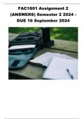 FAC1601 Assignment 2 &lpar;ANSWERS&rpar; Semester 2 2024 - DUE 16 September 2024