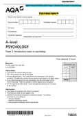 AQA - A-level - PSYCHOLOGY -Paper 1 - Introductory topics in psychology | QUESTION PAPER FOR 2021