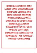 REGIS NU646 WEEK 3 QUIZ LATEST EXAM QUESTIONS AND COMPLETE VERIFIED AND 100&percnt; CORRECT ANSWERS WITH RATIONALES WELL EXPLAINED BY EXPERTS AND GRADED A&plus; ALREADY PASSED&excl;&excl;&excl;&excl;&excl;&excl;&excl;&excl;&excl;LATEST 2024 UPDATE  WITH 100&percnt; GUARANTEED SUCCESS AFTER DOWNLOAD &lpar; ALL YOU NEED TO P