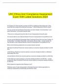   UHC Ethics And Compliance Assessment Exam With Latest Solutions 2024
