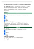 ATI TEAS MATH PRACTICE TEST QUESTIONS AND ANSWERS