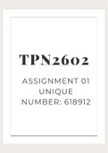 TPN2602 ASSIGNMENT 01 SOLUTIONS UNIQUE NUMBER: 618912 (2022)