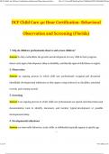 DCF Child Care 40 Hour Certification- Behavioral Observation and Screening &lpar;Florida&rpar; Latest 2024 Actual Questions and Verified Answers &lpar;2024 &sol; 2025&rpar; A&plus; Grade 100&percnt; Guarantee Verified by Experts