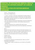 TestBank For Essentials of Psychiatric Mental Health Nursing 8th Edition Concepts of Care in Evidence