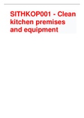 SITHKOP001 Clean kitchen premises and equipment