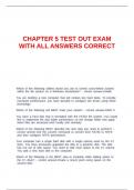 CHAPTER 5 TEST OUT EXAM WITH ALL ANSWERS CORRECT