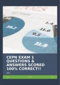 CEPN EXAM 1 QUESTIONS & ANSWERS SCORED 100&percnt; CORRECT&excl;&excl;