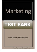 Test Bank for Marketing, , 5th Edition (Fifth Ed.) 5e, by Charles W. Lamb Jr., Joseph F. Hair Jr., Carl McDaniel, Prepared by Theresa Williams, Erika Matulich. ALL 19 CHAPTERS (Complete Download). 933 Pages.