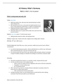 Cambridge A-Levels & IGCSE History notes- Germany, Chapter 1. Hitler's rise to power