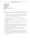 Nursing Mental Health Discussions Topics Professor Marchand- Capscare Academy | Download To Score An A