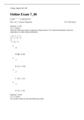 College Algebra MA 240 Online Exam 7