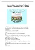 Test Bank For Essentials of Pediatric Nursing 4th Edition by Kyle Carman