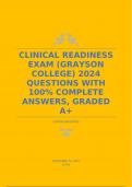 CLINICAL READINESS EXAM &lpar;GRAYSON COLLEGE&rpar; 2024 QUESTIONS WITH 100&percnt; COMPLETE ANSWERS&comma; GRADED A&plus;