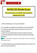 NASM CES Exam Retake Questions with Verified Answers &lpar;2024 &sol; 2025&rpar; 100&percnt; Guarantee Pass Score