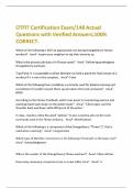 OTFIT Certification Exam&sol;148 Actual Questions with Verified Answers&semi;100&percnt; CORRECT&period;