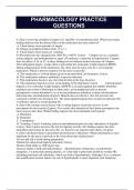 PHARMACOLOGY PRACTICE QUESTIONS