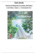 Financial and Managerial Accounting&comma; 20th Edition Test Bank by Jan Williams&comma; All 26 Chapters Covered with Appendix B & C&comma; ISBN&colon; 9781264445240&comma; Verified Latest Edition