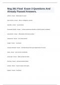 Nsg 261 Final  Exam 3 Questions And Already Passed Answers&period;