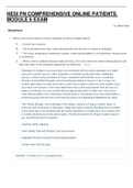  HESI PN COMPREHENSIVE ONLINE PATIENTS MODULE 6 EXAM REVIEW&comma;WALLACE COLLEGE 