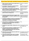 Econ Post Test with Verified Answers Graded A&plus;
