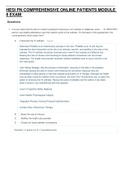 HESI PN COMPREHENSIVE ONLINE PATIENTS MODULE 8 EXAM REVIEW&comma;WALLACE COLLEGE