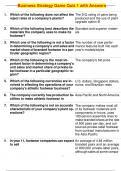 Business Strategy Game Quiz 1 with Answers