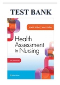 TEST BANK HEALTH ASSESSMENT IN NURSING 6TH EDITION WEBER, KELLEY