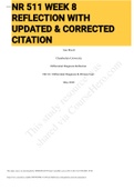 Exam (elaboration NR 511 WEEK 8 REFLECTION WITH UPDATED & CORRECTED CITATION