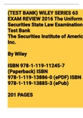 Exam (elaborations) WILEY FINRA SERIES SECURITIES INSTITUTE OF AMERI 