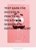 TEST BANK FOR SUCCESS IN PRACTICAL VOCATIONAL NURSING 8TH EDITION BY KNECHT 2022 UPDATE