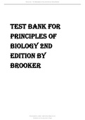 TEST BANK FOR PRINCIPLES OF BIOLOGY 2ND EDITION BY BROOKER 2022 UPDATE