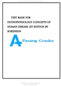 TEST BANK FOR PATHOPHYSIOLOGY CONCEPTS OF HUMAN DISEASE 1ST EDITION BY SORENSON 2022 UPDATE