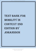 TEST BANK FOR MOBILITY IN CONTEXT 2ND EDITION BY JOHANSSON 2022 UPDATE