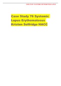 Case Study 76 Systemic Lupus Erythematosus Kristen Selfridge HACC