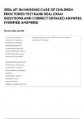 2024 ATI RN NURSING CARE OF CHILDREN PROCTORED TEST BANK  REAL EXAM QUESTIONS AND CORRECT DETAILED ANSWERS &lpar;VERIFIED ANSWERS&rpar; 