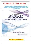        COMPLETE TEST BANK&colon; Ruppel's Manual Of Pulmonary Function Testing 11th Edition By Carl Mottram 9780323356251 &vert; Complete Guide A&plus; Latest Update
