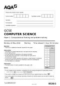 GCSE COMPUTER SCIENCE Paper 1 Computational thinking and problem-solving | QUESTIONS ONLY 2022 UPDATE 